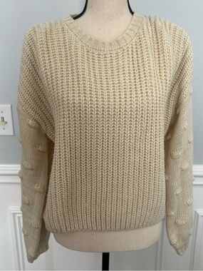 Moon & Madison Women’s Chunky Knit Pullover Sweater Popcorn Sleeve Medium
